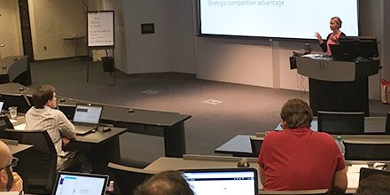 Learning Data Science with #Excel, #OpenSourceR, &amp; Python for Data Analysts w/ <a href="/idigdata/">Tara R.</a> at PASS BA Day in Atlanta. ow.ly/Kmm330cMA91