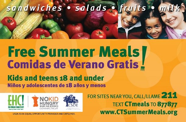 Did you know kids 18 and under can receive free, nutritious meals all summer? Visit ctsummermeals.com to find a site near you!