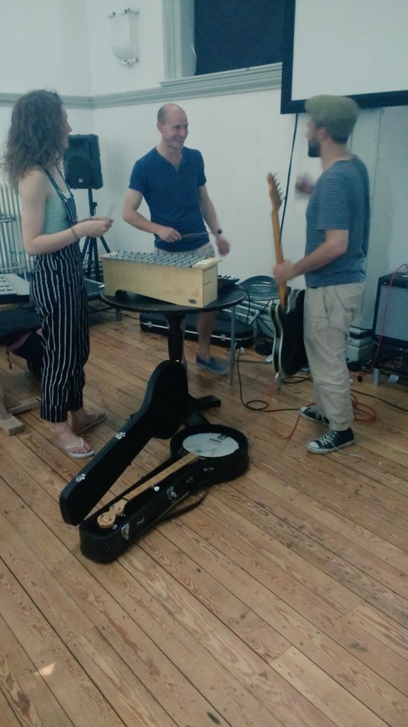BeyondBFest's tweet photo. @CrewforCalais are going through some final tunes before tonight's show of #StillWaiting. Sounds beautiful. Tonight 7:30 at #TheOldLibrary https://t.co/7jgVQZsnDk