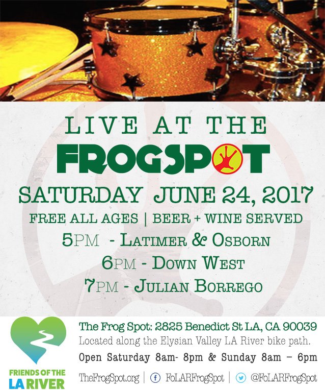 FoLARfrogspot's tweet image. This week's Live Music: Latimer &amp;amp; Osborn, @DownWest &amp;amp; Julian Borrego. Pizza by @PurgatoryPizza Beer Garden 2PM, Food at 5PM. See ya there!