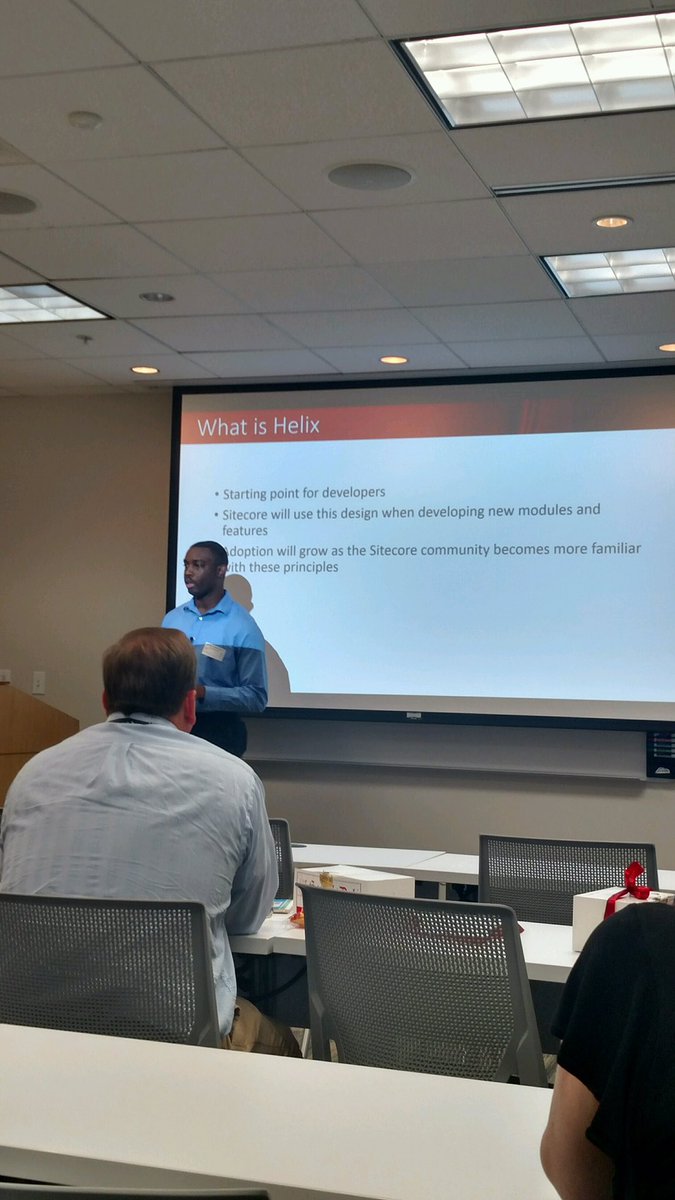 BrettBerchtold's tweet photo. .@benjaminvid speaking right now about @Sitecore Helix #STLSitecoreUG https://t.co/KTKIsV9qUY