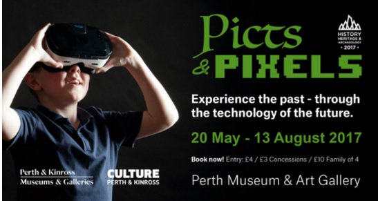 Perth2021's tweet photo. @PerthCollegeUHI The exhibition Rachel refers to is the fantastic #pictsandpixels at @CPKMuseums Check it out! #VR #VirtualReality https://t.co/xI39kjESJM https://t.co/XyZ1O9J5oT