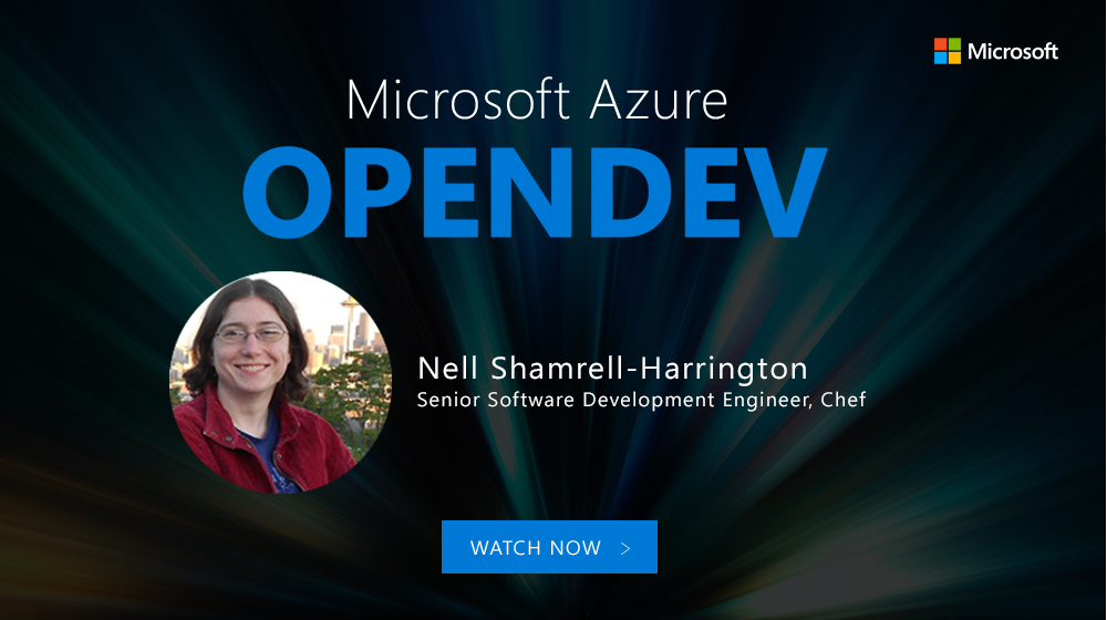 OpenAtMicrosoft's tweet photo. LIVE now! @chef's @nellshamrell demos how to create platform-agnostic application packages w/ #Habitat https://t.co/TZZEOJgGhR #AzureOpenDev https://t.co/O5yV4Bhskr