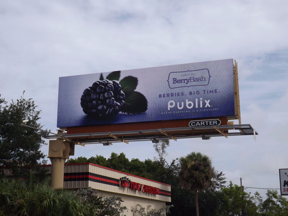 Carteroutdoor's tweet photo. The Publix produce section is like a vivid garden. Carter Digital Display on US 41 in Ft Myers, Florida, showcases...Berries. Big Time! https://t.co/d8rgdl5TNy