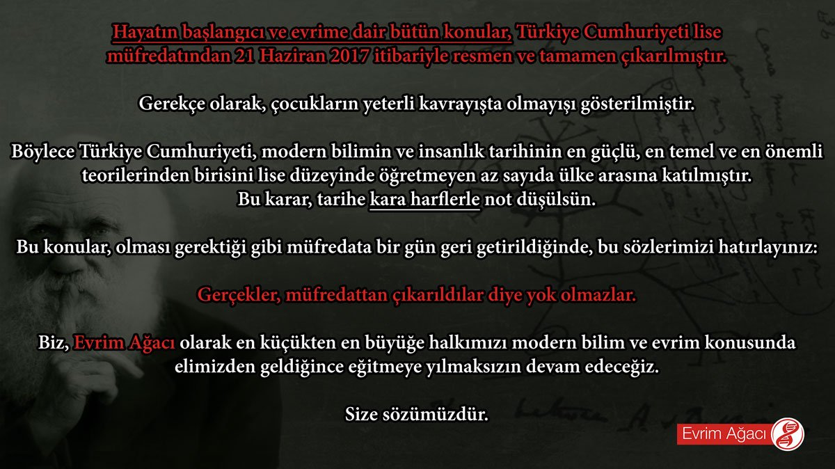 Size sözümüzdür. #EvrimAğacı #evrim #bilim