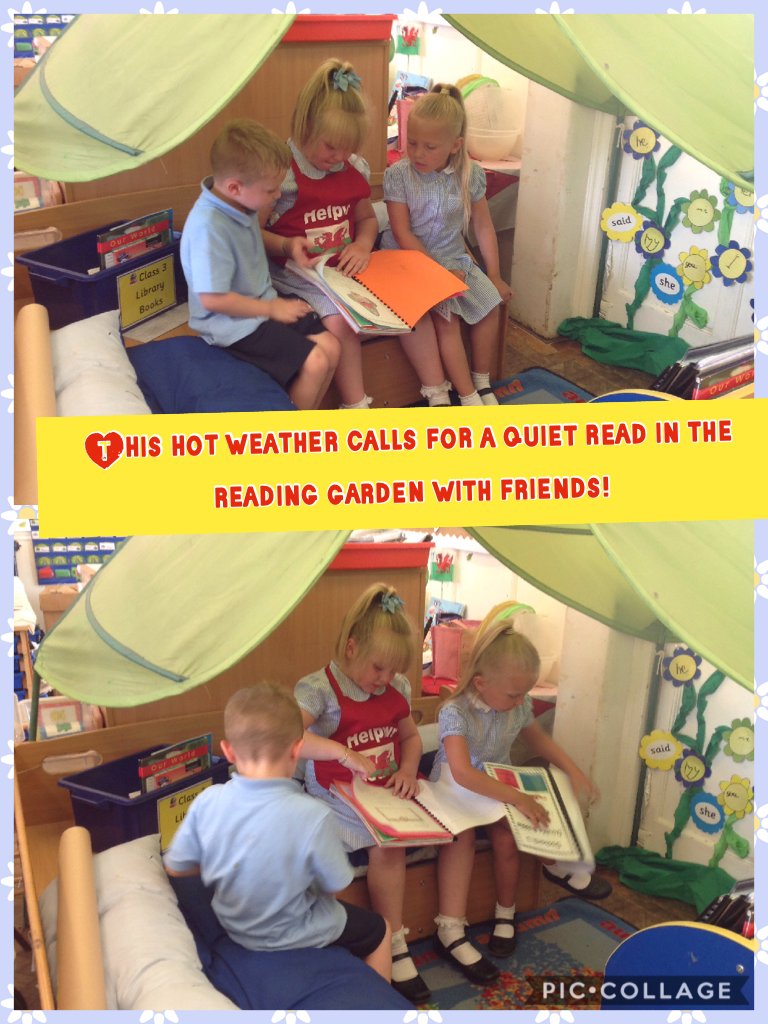 BadenPowellPSR's tweet photo. This hot weather calls for a quiet read in the reading garden with friends! #piccol https://t.co/lIPHGQklBH https://t.co/G6Z8knYZpr