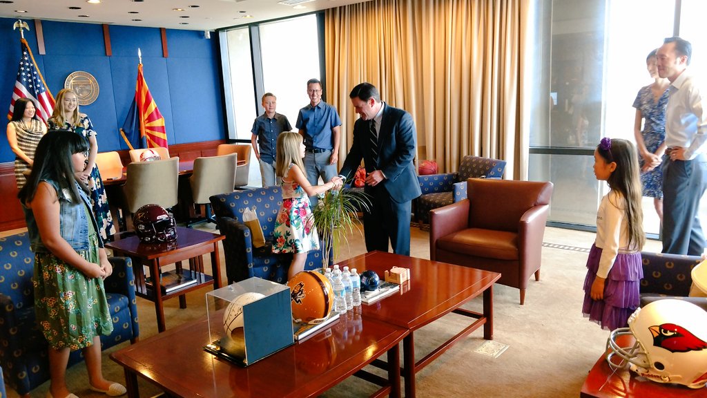 AZGovEducation's tweet image. Loved meeting @dougducey's #MyFavoriteBook winners + their parents &amp;amp; teachers at the #AZ Cap today! Congrats again, Miana, Celia, &amp;amp; Joanna!