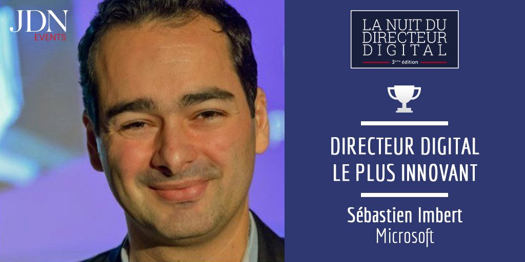 JDNEvents's tweet photo. Le Trophée du Directeur #Digital le plus Innovant revient à Sébastien Imbert de Microsoft ! #NuitCDO @microsoftfrance https://t.co/nz3unkNtJT