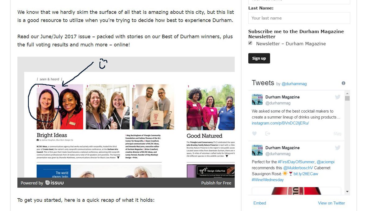 TriComFdn's tweet image. We spy our #marcom director @buckingham_meg in the latest issue of @durhammag! Eek - we know her!! #localceleb