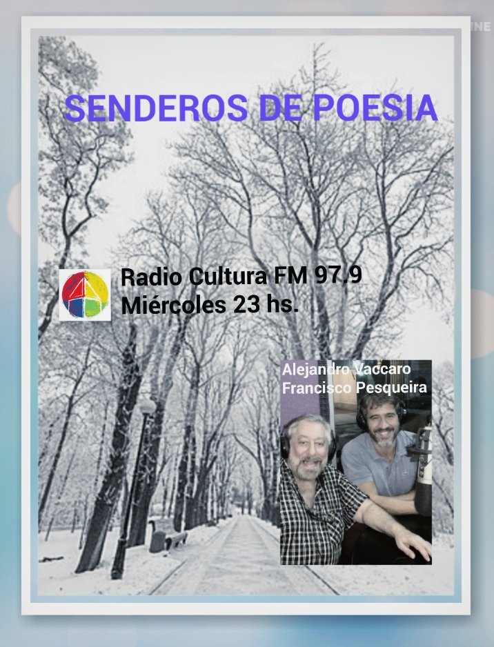 Esta noche recibamos el Invierno a pura Poesía!!!! @Cultura979 <a href="/pesqueirafran/">Francisco Pesqueira</a> <a href="/andreawiderker/">Andrea Widerker</a>