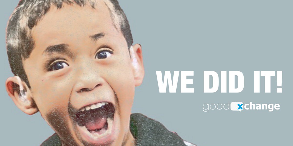 GoodXChange's tweet photo. ANOTHER SUCCESS! Thanks for helping us reach 7.5M people with the #giftofhearing message, benefiting @starkeycares! #goodxchange https://t.co/rqvH2WRgfd