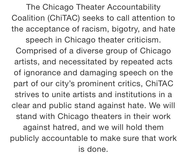 Our mission statement:
(Check out chitac.org for more info, &amp; #StandWithUs #ChiTAC)