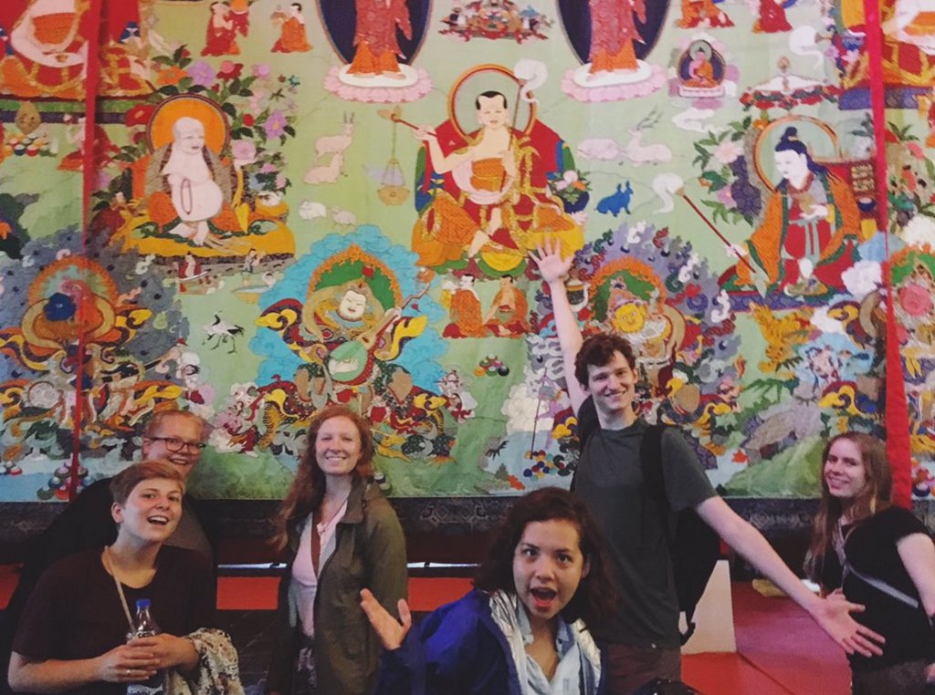 uatext's tweet photo. 3 group shots: #TEXT2017: Norbulingka Institute & Tibetan Parliament in Exile! #HogsAbroad #UARK @UarkHonors @Fulbrighthonors https://t.co/4vMZ2DHtMG