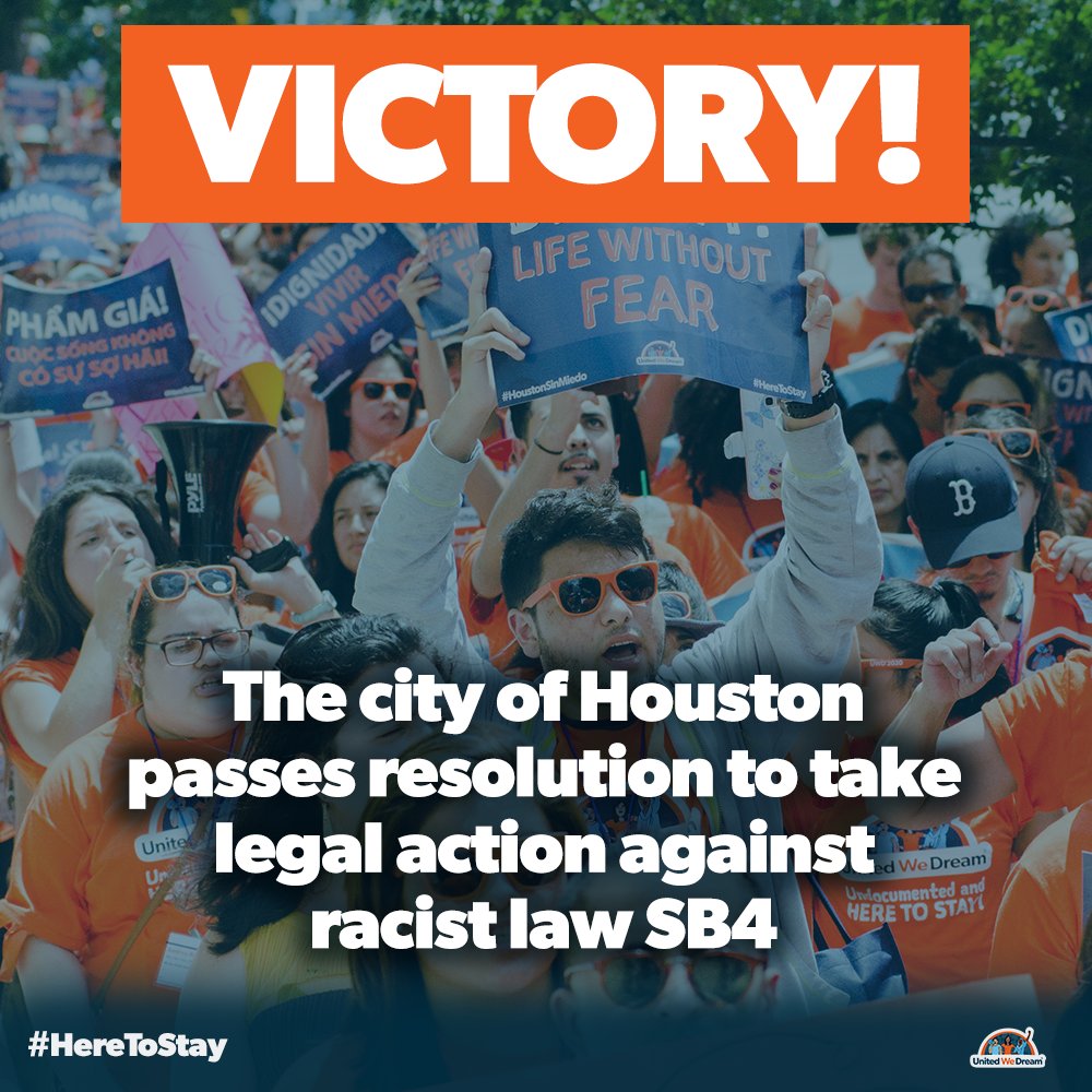 UWDTexas's tweet photo. Esto no hubiera pasado sin ti--las llamadas, testimonios--el poder del pueblo. Y hay mucho mas q hacer-seguiremos #HtownIsHome #HeretoStay https://t.co/k5WUqyo8Ut