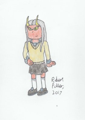 hell_literally's tweet photo. New character design of a demon girl for Literally Hell. #literallyhell #characterdesign #demon #girl #guitarrob #robertpoller https://t.co/BtIR8NpIDm