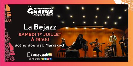 gnaouafestival's tweet photo. 🇪🇸🇪🇸L'Espagne s'invite au Borj Bab Marrakech avec #LaBejazz, pour un concert intimiste :) #GnaouaLive #Gnaoua20🇪🇸🇪🇸 https://t.co/yt4Alo68PJ