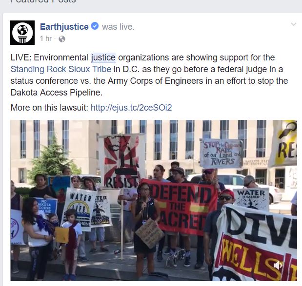 N_Carter_Wood's tweet photo. Man, there must be a good 30 people or so at #NoDAPL rally at the federal courthouse in DC. Stay strong! Or at least hydrated. #YesDAPL https://t.co/9J6wqMmDCV