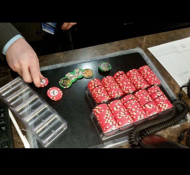 AJ_Poker's tweet photo. Action Junkie Poker student @rustynail916 cashing out after a killer sesh! Nice work bro! #junkiestyle #chipporn #ajp https://t.co/BQ0EuxBrO1