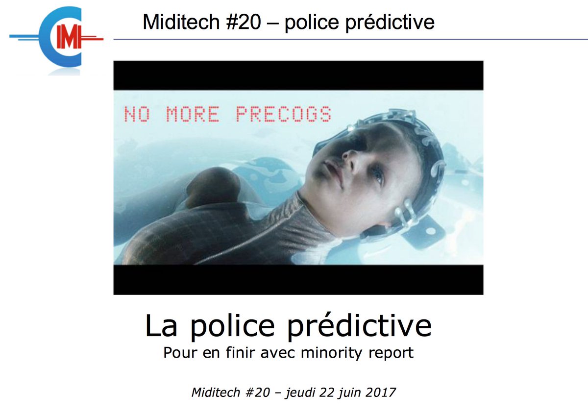 eric_pommereau's tweet image. C&apos;est demain, #miditech 20 : &quot;police prédictive, pour en finir avec minority report&quot; deux présentations @Etalab + @ondrp 😃 #datascience