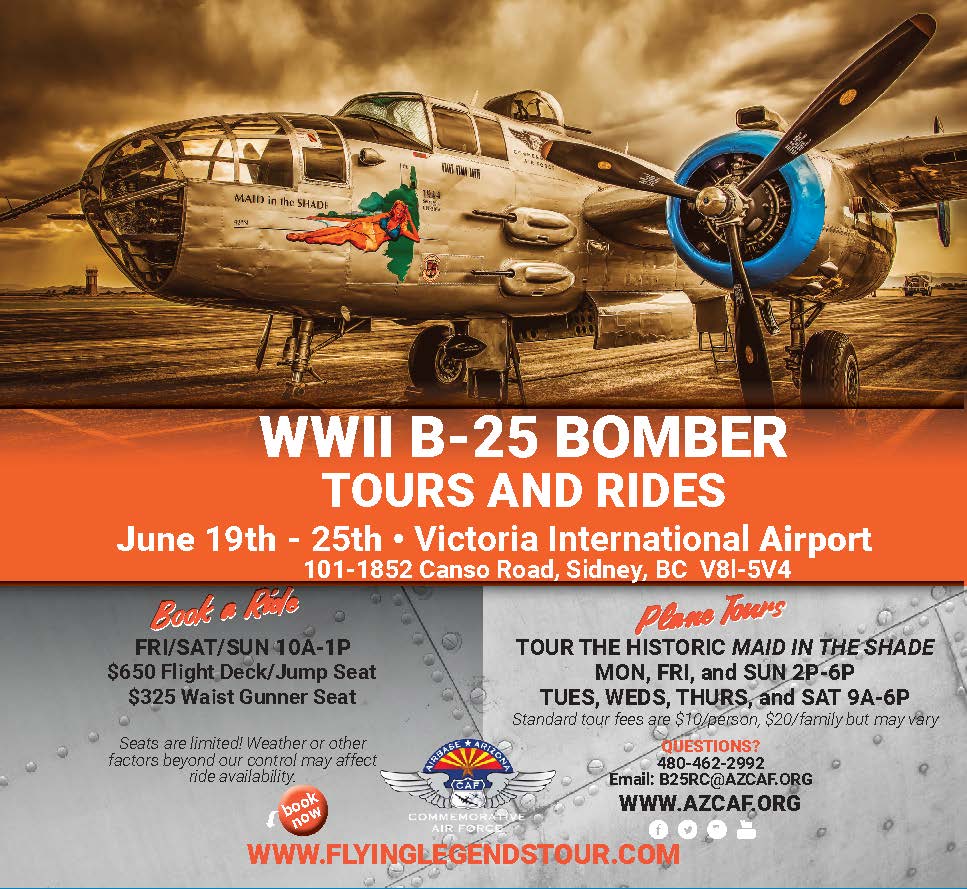 FlyVFC's tweet photo. On this week, come tour or ride in the B-25 on our ramp! #yyjfamily #islandparent #yyjfun #yyjairport https://t.co/epNRMewi1a