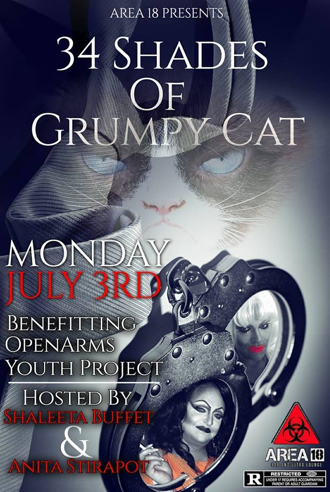 area18bar's tweet photo. July 3rd - Benefit for OYP. Doors at 8, show at 10. #dragforacause #helpingtheyouth. https://t.co/ZSGISzlvMj