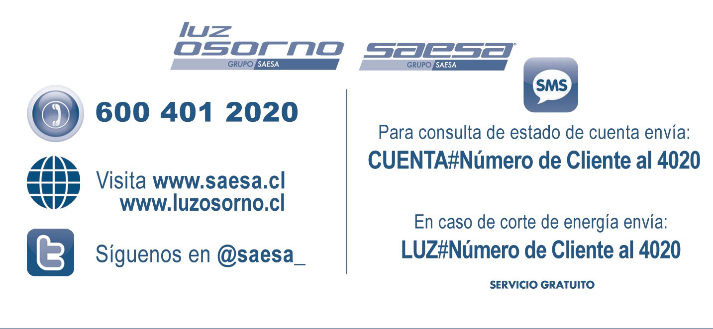 Twitter पर Saesa: "Si tienes un corte de luz informa con tu número de cliente a través de nuestros canales de contacto… "