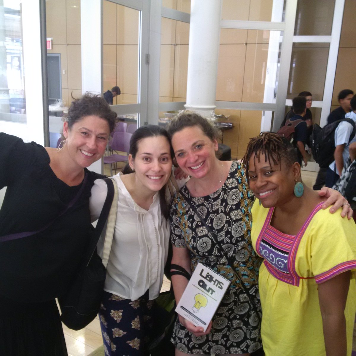 1ManhattanTeam's tweet photo. The fabulous humans of @UNMSRocks celebrating their 7th annual 6th grade book #studentswrite #dreamteam @NYCSchools https://t.co/pPvF8BFbQr