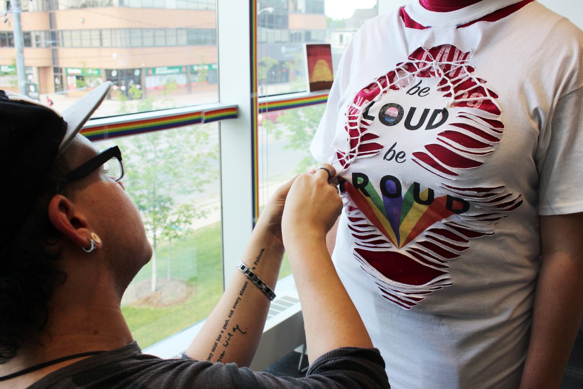 lifeathumber's tweet photo. Another successful PRIDE t-shirt decorating event at @HumberLakeshore. Amazed, but not surprised, with the amount of creativity here!🏳️‍🌈 🖌️ https://t.co/XL9akiXIjl