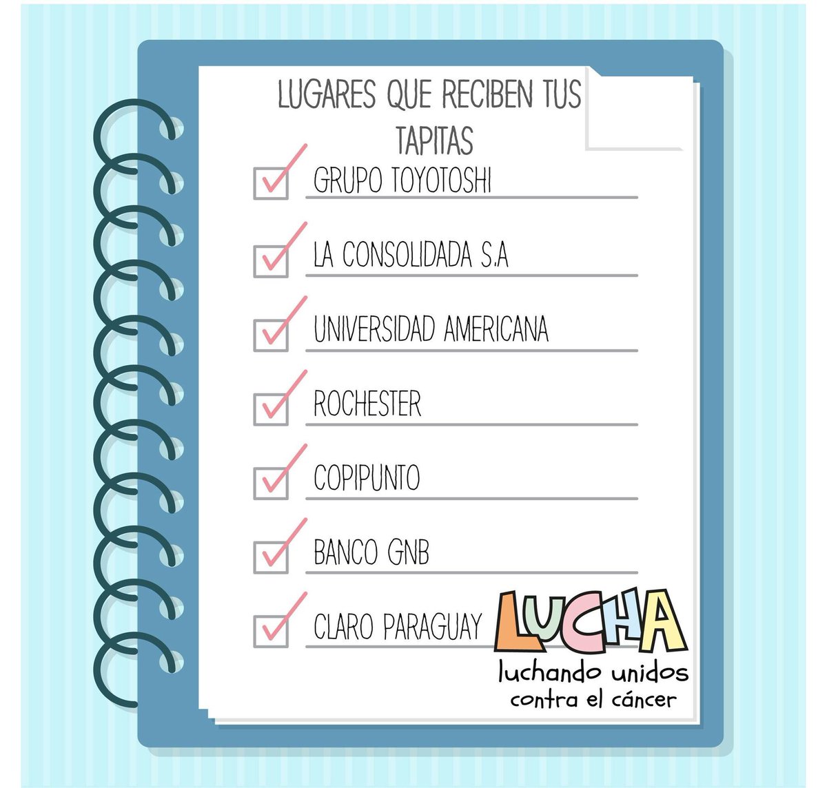 verochaves1's tweet photo. Todos se están sumando a  @LUCHA_Py  para hacernos llegar tus tapitas de amor! Que la distancia no sea excusa esta vez! #YoLucho 💛 https://t.co/BrEfVppr95