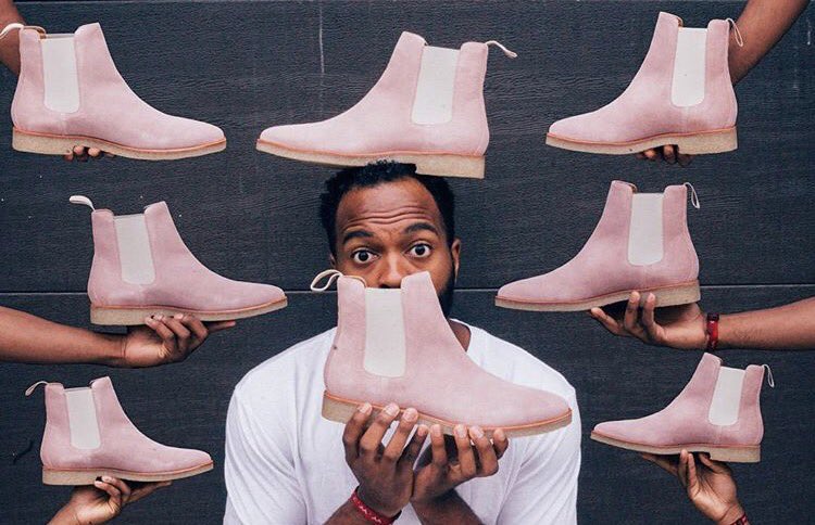 dusty pink boots