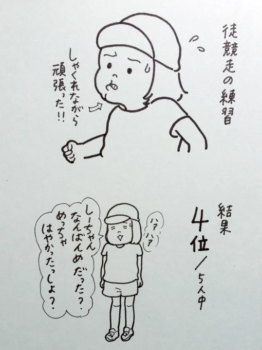 自分の順位がわからないくらい頑張ったらしい…?#育児漫画 #育児絵日記 #ゆる絵日記 