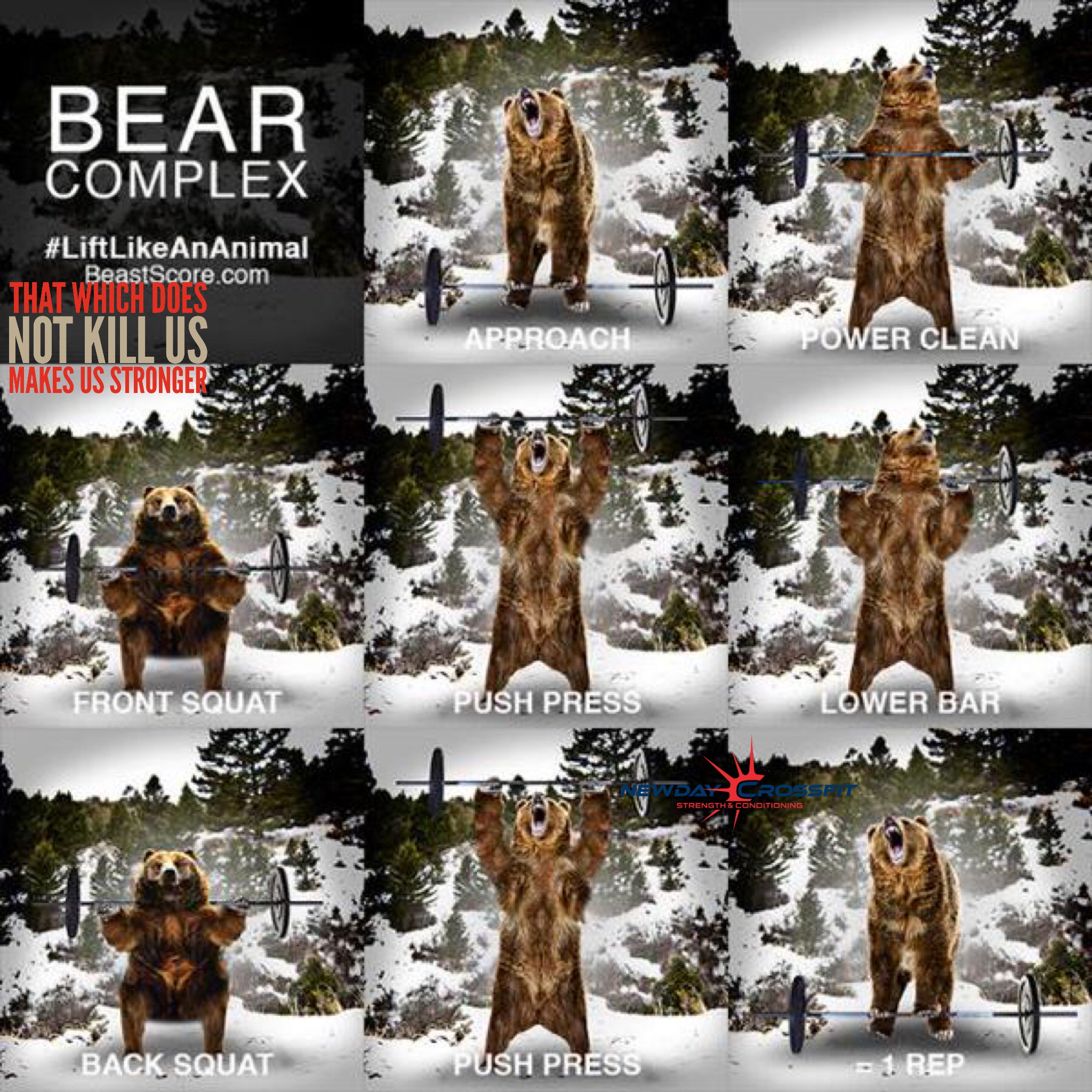 New Day CrossFit pa X WOD for 6 22 17 Bear Complex newdaycrossfit crossfit bearcomplex barbell dontdropthebar 7equals1rep fitlife wod 5rounds https t pzkFKL8077 X