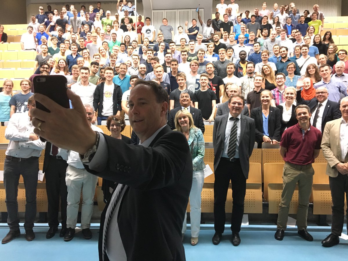 NASA's tweet photo. Acting Admin. Lightfoot got in on #NationalSelfieDay earlier when he was seen grabbing a #selfie with students he spoke with at @UniBremen https://t.co/jXPBCiezIR