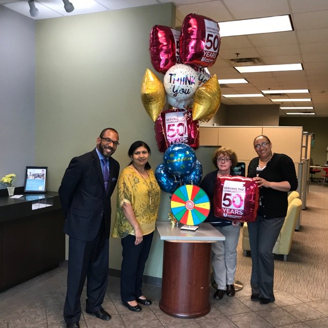 UTFinancial's tweet image. On, Monday staff at @UTFinancial branch locations posed for some photos to celebrate 50 years serving the community!