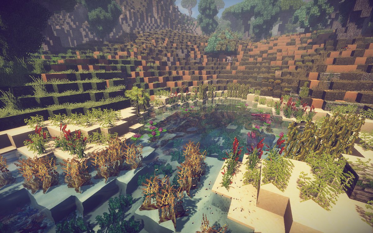 Triliton's tweet photo. I would definately like to fish or swim here. Looks hot. Also hmmmm again :) #WeAreConquest #Ethea #Acalia #rpgMinecraft https://t.co/WB91mcah5l