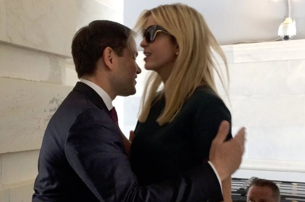 WillWillAFR's tweet photo. #hugfail from 'little' @marcorubio on meeting 1st daughter @IvankaTrump on paid family leave https://t.co/j2XU78eJIh https://t.co/6nPIhsNAmH