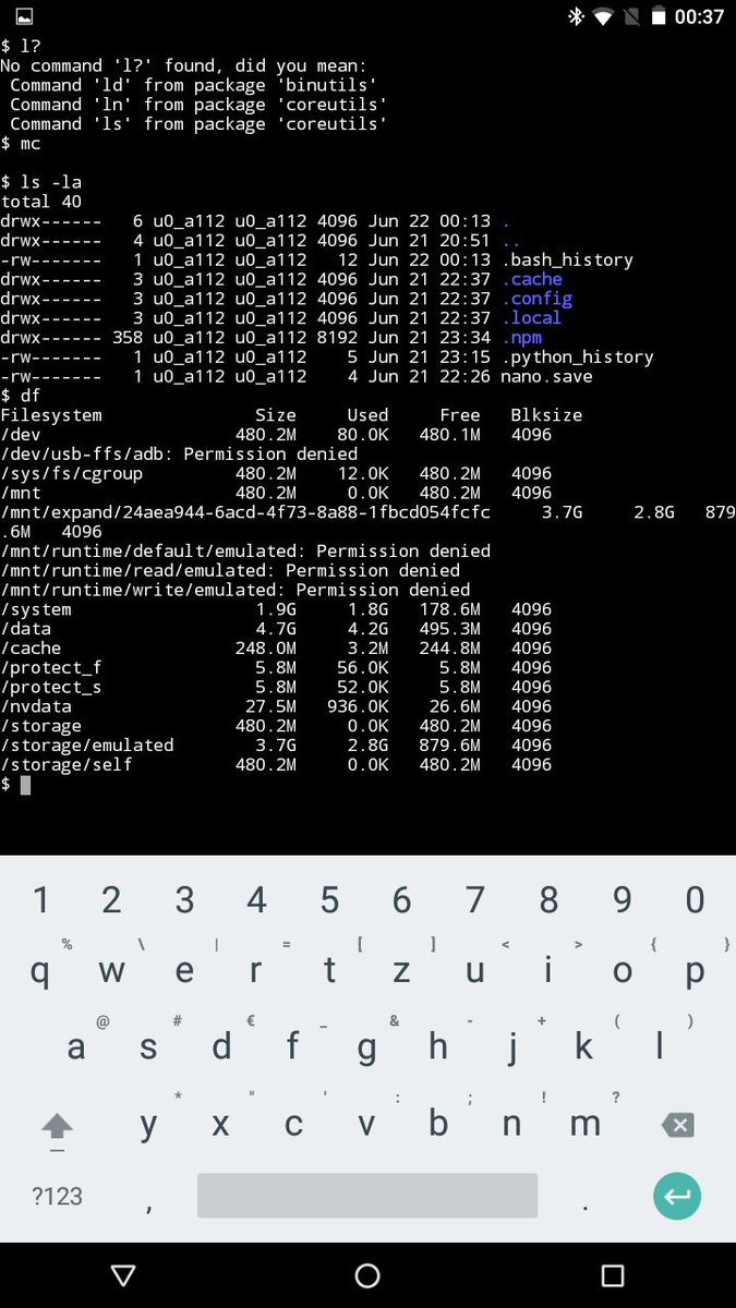 dewomser's tweet image. Ich freu mich jedesmal wie ein kleines Kind wenn ein #Linuxterminal aufpoppt. Diesmal #Android mit der Termux - App