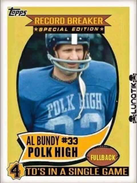 ScottHay4's tweet photo. Not all heroes wear capes!  #albundy #polkhigh #recordbreaker #marriedwithchildren #Football https://t.co/dWqkU1AkWN