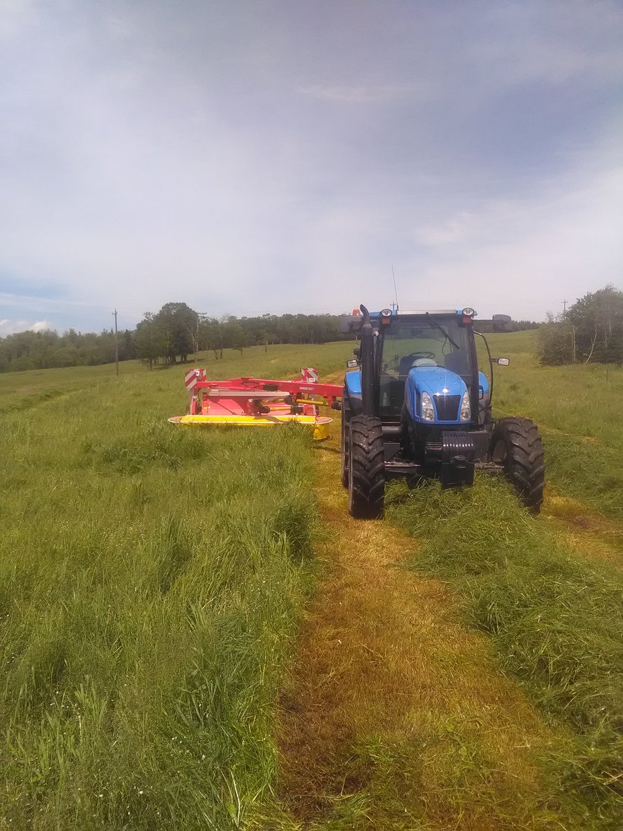 Finally starting first cut #newmower #t6020nh #pottinger #novacat3507t @BluelineNH