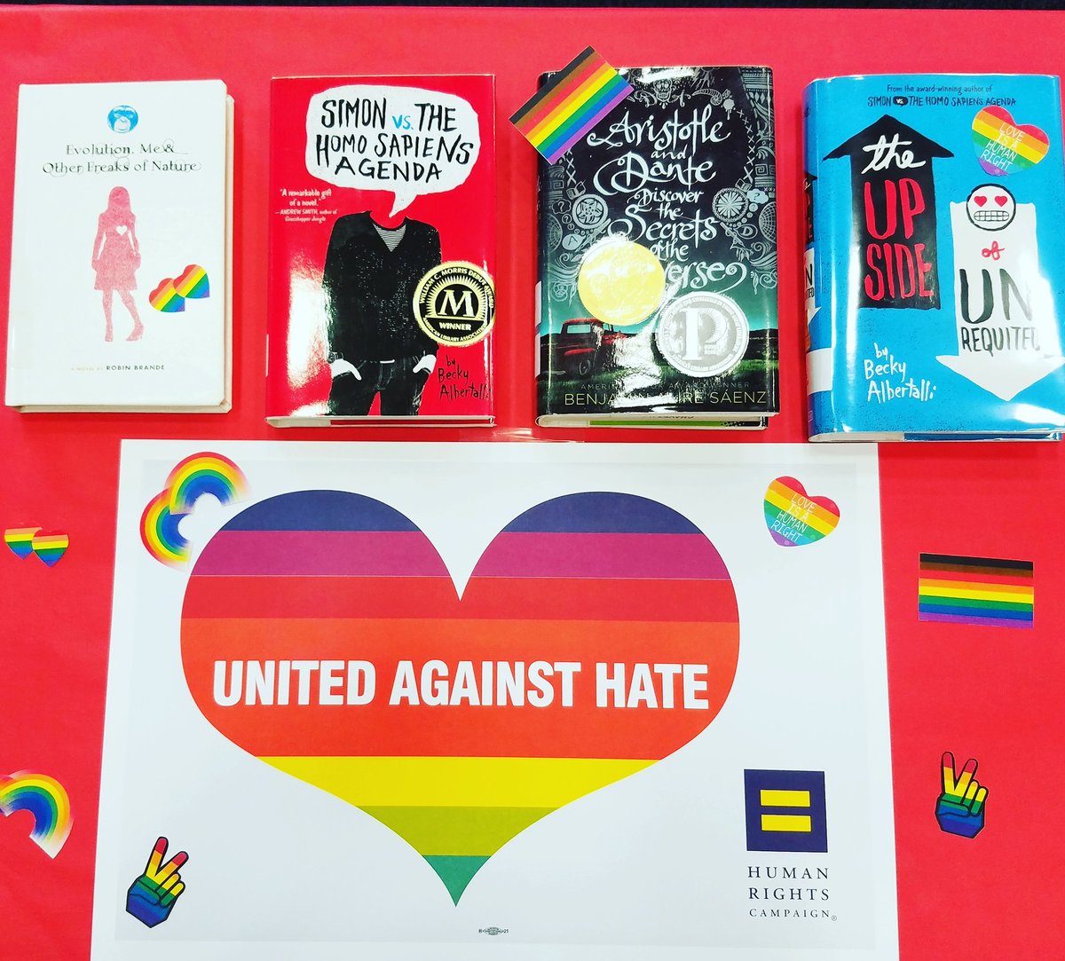 chsLOBOlibrary's tweet photo. Lobo Library #Pride2017 #wearechavez π #loveisloveislove π #readersunite π #HISDLibrariesNow π€ #lobolibrary #loboliteracy β€ππππ https://t.co/cr4VSHk2cZ