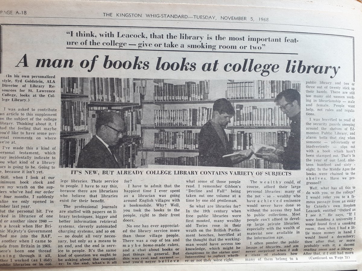 ChauDavidH's tweet photo. "The #SLCLibrary is the most important feature of the college-give or take a smoking room"-Syd Goldstein,Director #Amazing50 @whatsinsideslc https://t.co/awA3KupdEf
