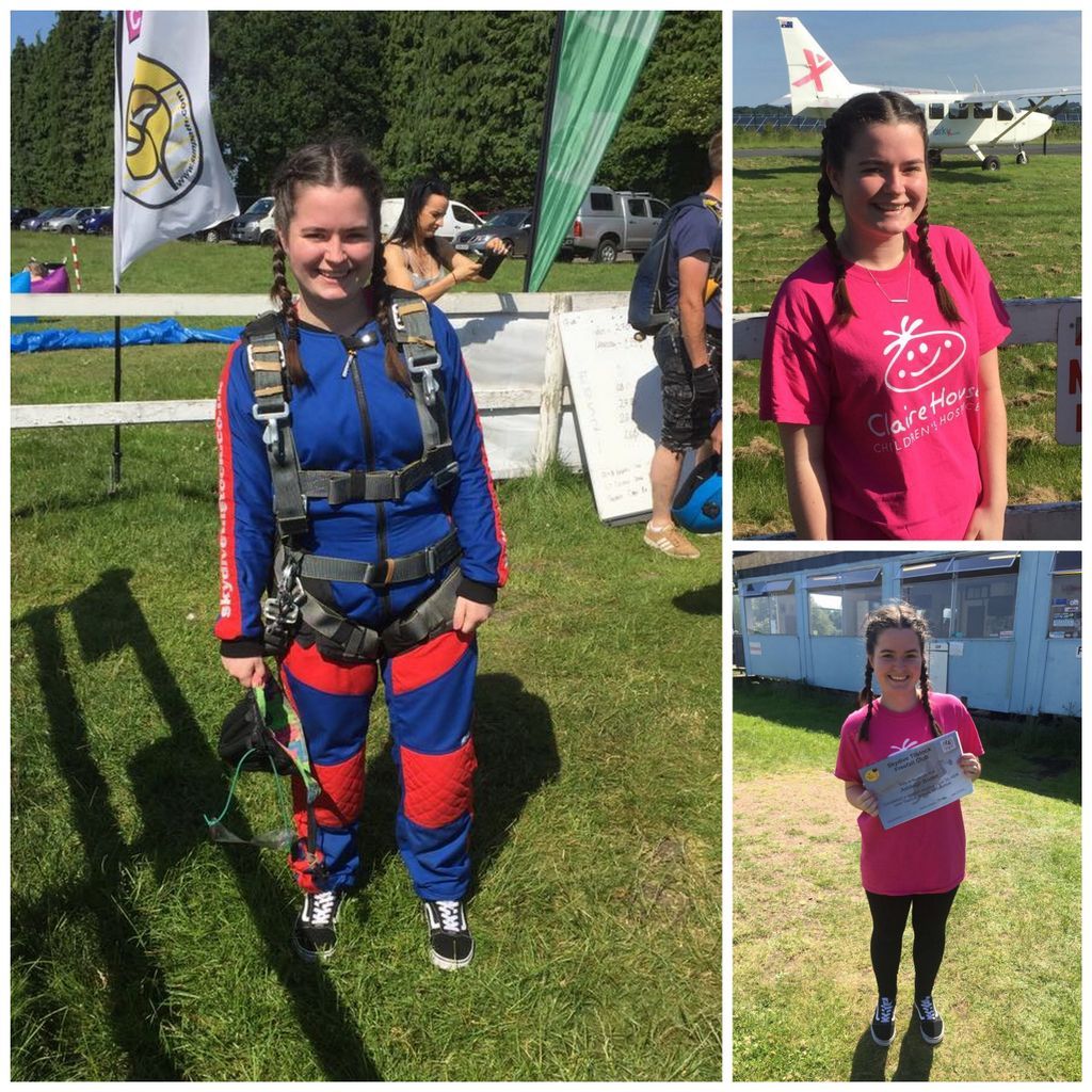 Ashleigh from <a href="/GGWirral/">Girlguiding Wirral County</a> has just jumped 10,000ft out of a moving plane to support <a href="/ClaireHouse/">Claire House</a>! - buff.ly/2tNh93k
