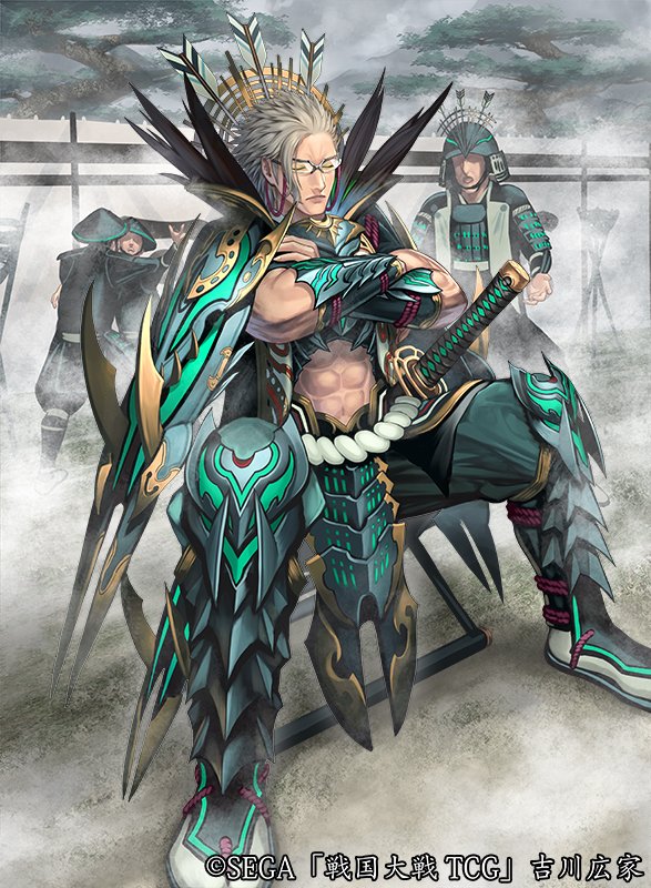 本日発売の戦国大戦TCG第6弾にて【北条氏直】【吉川広家】を描かせて