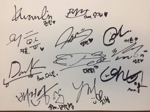 WANNA ONE's signatures 💕