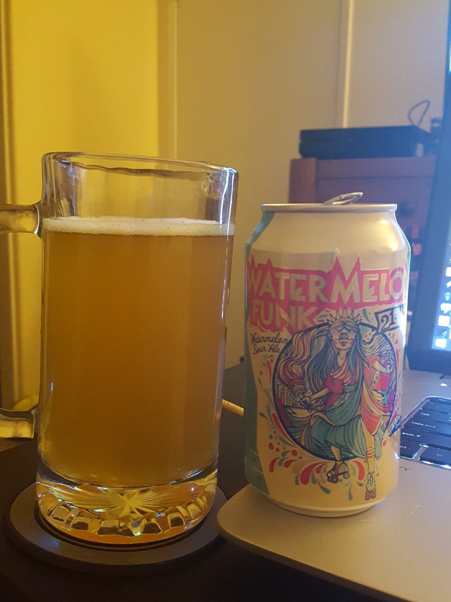 Senor_Greezy's tweet photo. Now enjoying a @21stAmendment #WatermelonFunk sour ale....just the right amount of sour and watermelon....easy drinking, 6.7% ABV 🍻 #Cheers https://t.co/x4XYwYPBRW