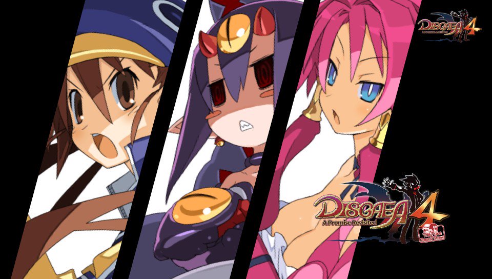 SiameezyRPGer's tweet photo. These'll be perfect for an FB banner. But I'm blacking out the D4 logo where it gets doubled and looks dumb. #Disgaea4 #TriAngels #PSVita https://t.co/fEyUBH5LW3