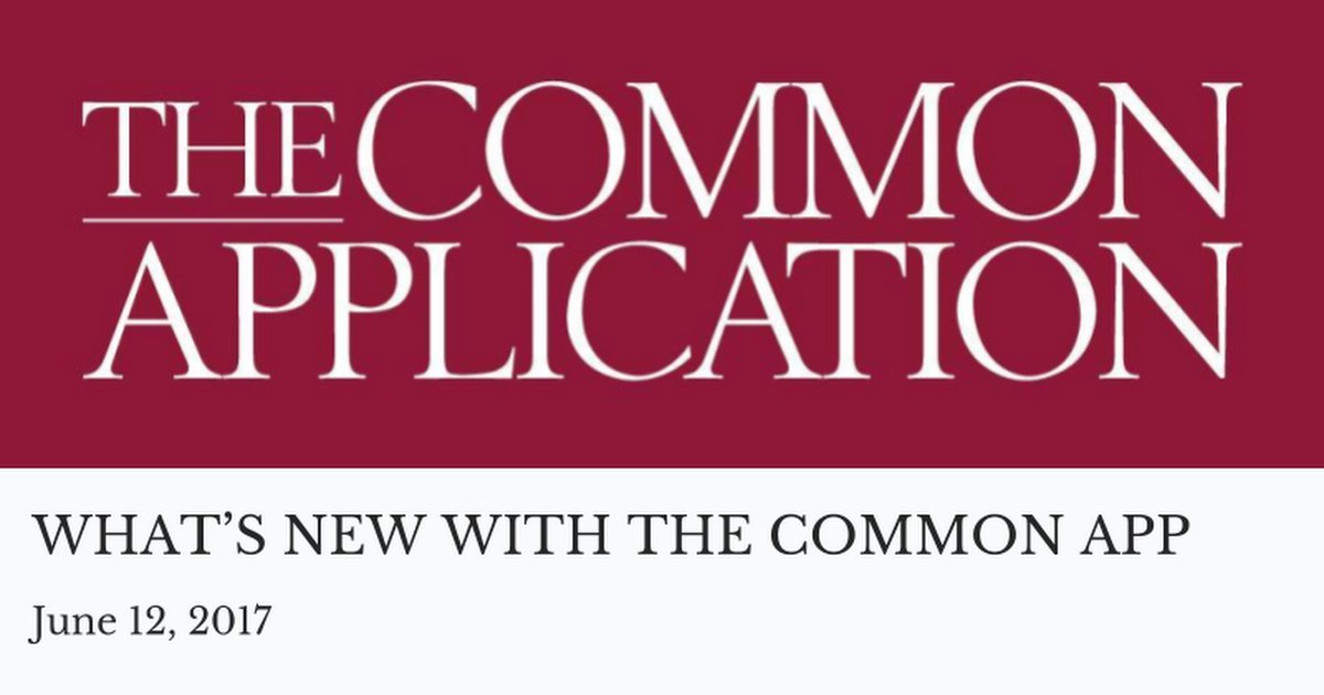 CommonApp's tweet photo. Counselors: Couldn't make it to the "What's New With the Common App" webinar? You can still access all slides: https://t.co/lKs8Gl1cg0 https://t.co/WOAChGVdtT