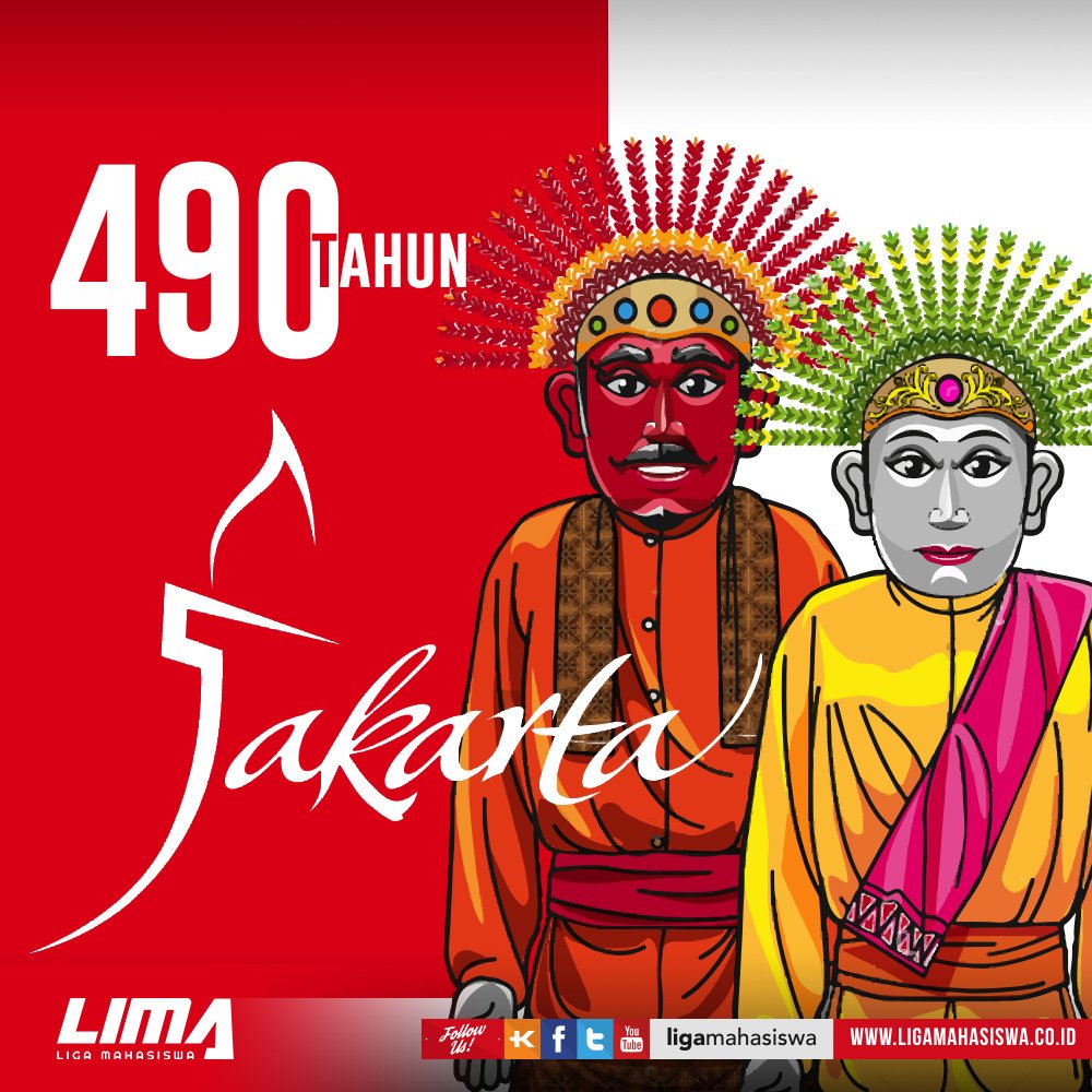 Selamat ulang tahun Kota #Jakarta yang ke-490. Semoga semakin maju, bersih, dan aman untuk semua warganya! 🖐😊🎉
.
#LigaMahasiswa #jakarta490