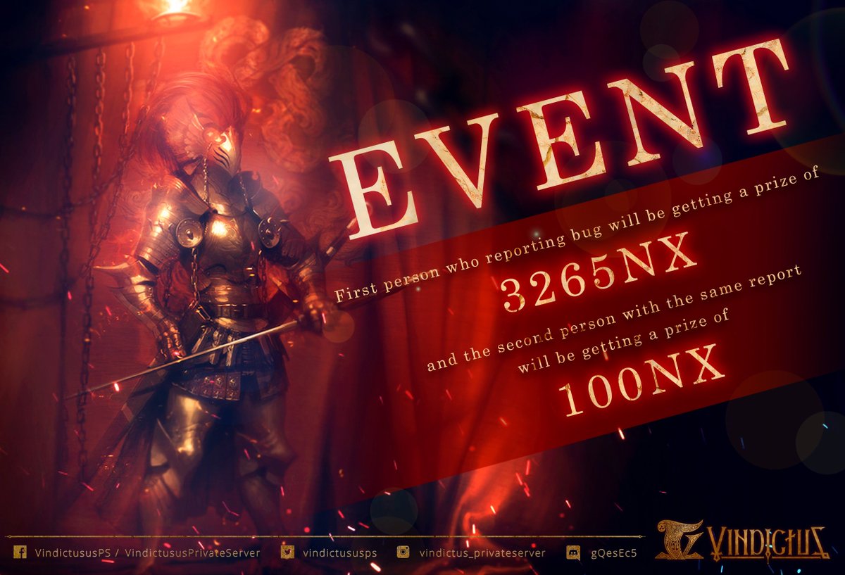VindictususPS's tweet photo. -Welcome Vindictus Warriors-
~ Event in our server ~

Please report any bugs on our forum
https://t.co/9wRZCGppBx https://t.co/55K6U8rXou