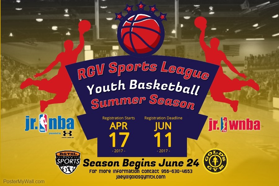 rgvsportsleague's tweet photo. 2017 SUMMER BASKETBALL BEGINS JUNE 24TH
DISCOVER-DEVELOP-DEFINE- https://t.co/I0ooLAviPX